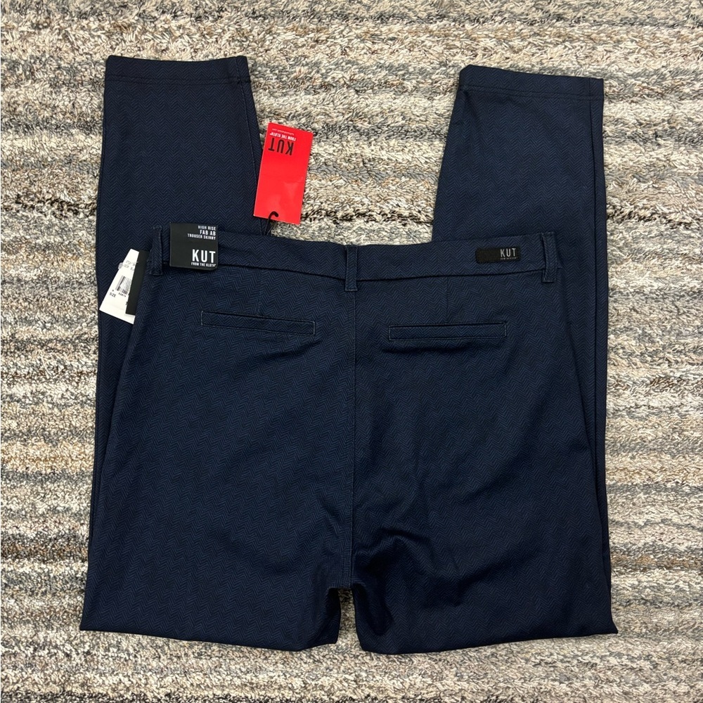 KUT From The Kloth High Rise Fab Ab Trousers Sz 14 NWT | KUT Women Navy Trouser- - Picture 13 of 14